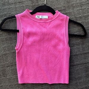 Zara Cropped Ribbed Tank